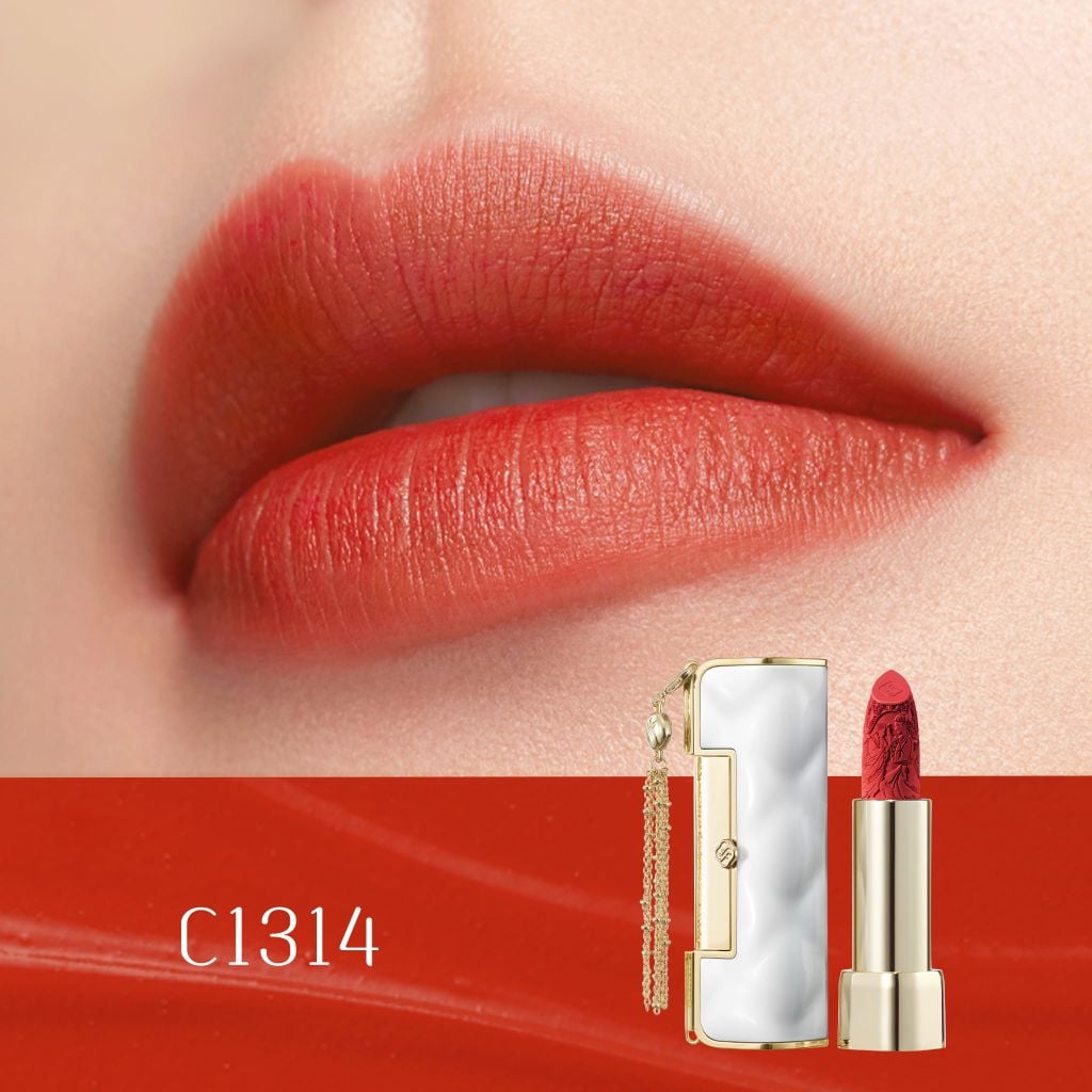  HOA TÂY TỬ SON KHÓA ĐỒNG TÂM 3.8G FLORASIS KHÓA ĐỒNG TÂM PHƯƠNG ĐÔNG, CHO ĐÔI MÔI MỜ LÌ , PHIÊN BẢN GỐM SỨ ĐÔNG PHƯƠNG - A2151 