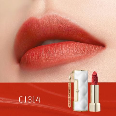  HOA TÂY TỬ SON KHÓA ĐỒNG TÂM 3.8G FLORASIS KHÓA ĐỒNG TÂM PHƯƠNG ĐÔNG, CHO ĐÔI MÔI MỜ LÌ , PHIÊN BẢN GỐM SỨ ĐÔNG PHƯƠNG - A2151 