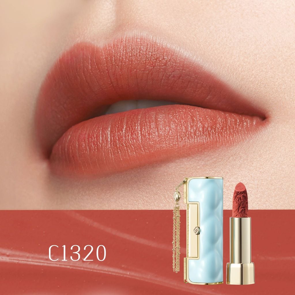  HOA TÂY TỬ SON KHÓA ĐỒNG TÂM 3.8G FLORASIS KHÓA ĐỒNG TÂM PHƯƠNG ĐÔNG, CHO ĐÔI MÔI MỜ LÌ , PHIÊN BẢN GỐM SỨ ĐÔNG PHƯƠNG - A2151 