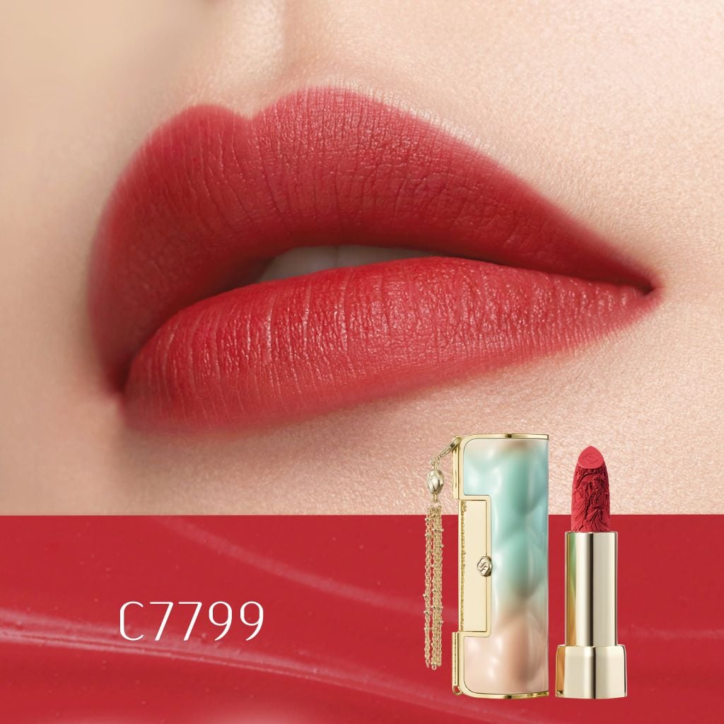  HOA TÂY TỬ SON KHÓA ĐỒNG TÂM 3.8G FLORASIS KHÓA ĐỒNG TÂM PHƯƠNG ĐÔNG, CHO ĐÔI MÔI MỜ LÌ , PHIÊN BẢN GỐM SỨ ĐÔNG PHƯƠNG - A2151 
