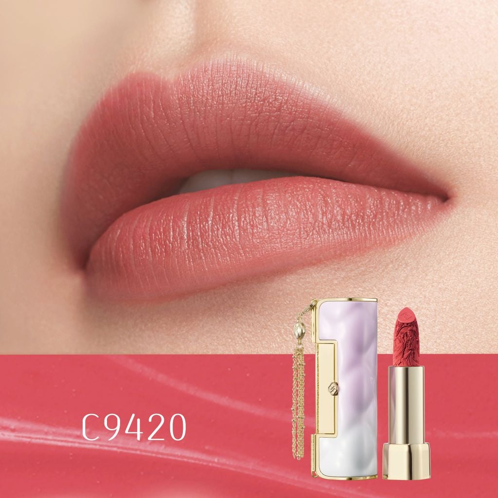  HOA TÂY TỬ SON KHÓA ĐỒNG TÂM 3.8G FLORASIS KHÓA ĐỒNG TÂM PHƯƠNG ĐÔNG, CHO ĐÔI MÔI MỜ LÌ , PHIÊN BẢN GỐM SỨ ĐÔNG PHƯƠNG - A2151 