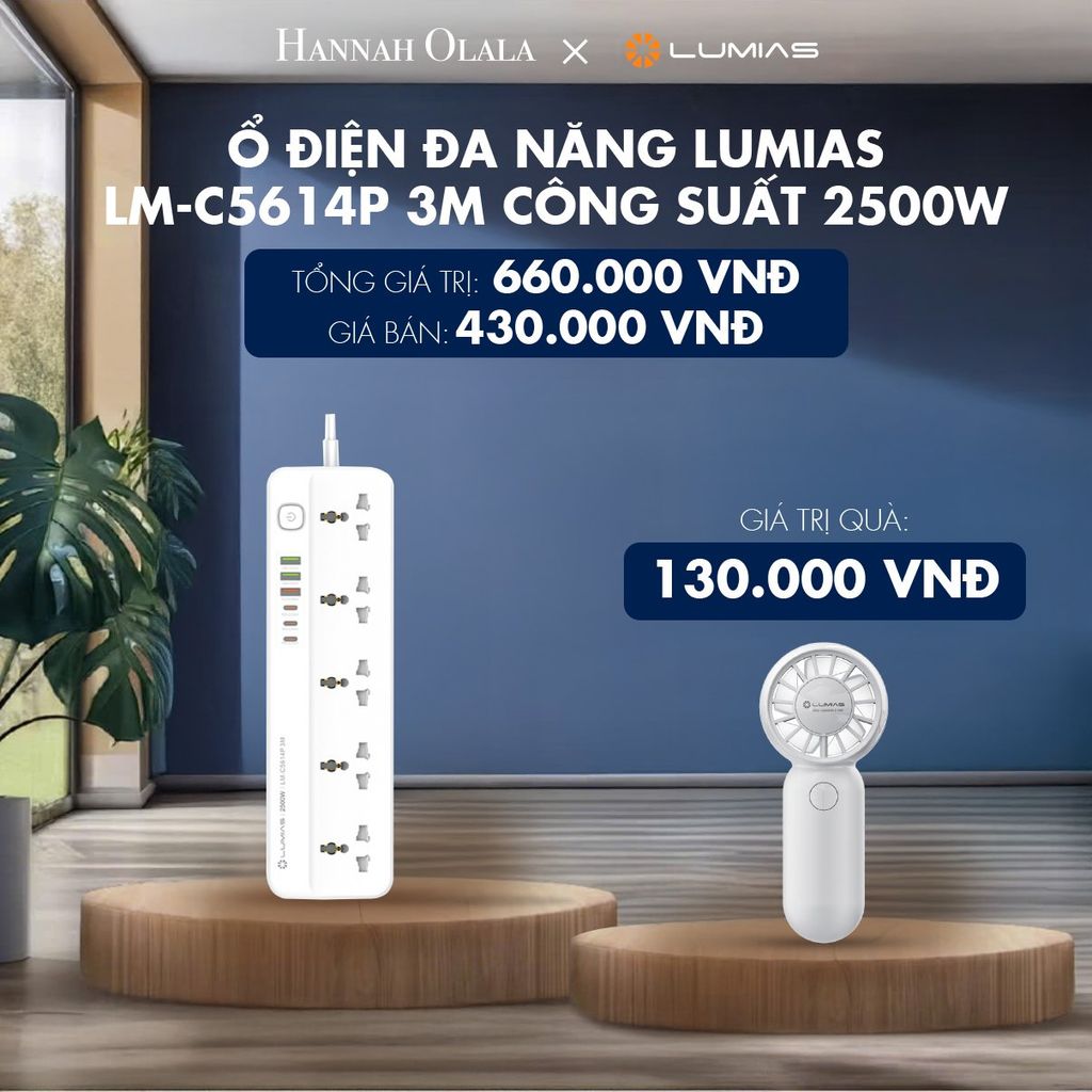  M39_DEAL 8: Ổ ĐIỆN ĐA NĂNG LUMIAS LM-C5614P 3M CÔNG SUẤT 2500W 