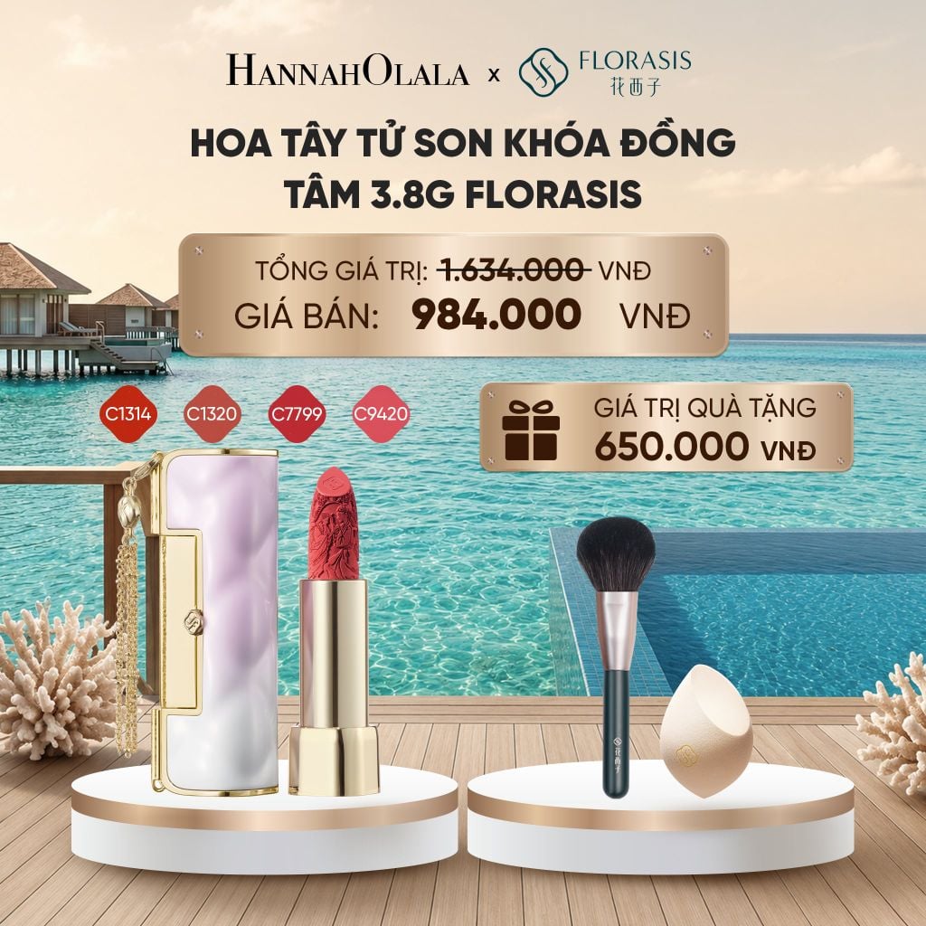  HOA TÂY TỬ SON KHÓA ĐỒNG TÂM 3.8G FLORASIS - BLOOMING ROUGE SOFT MATTE LOVE LOCK_ D151 