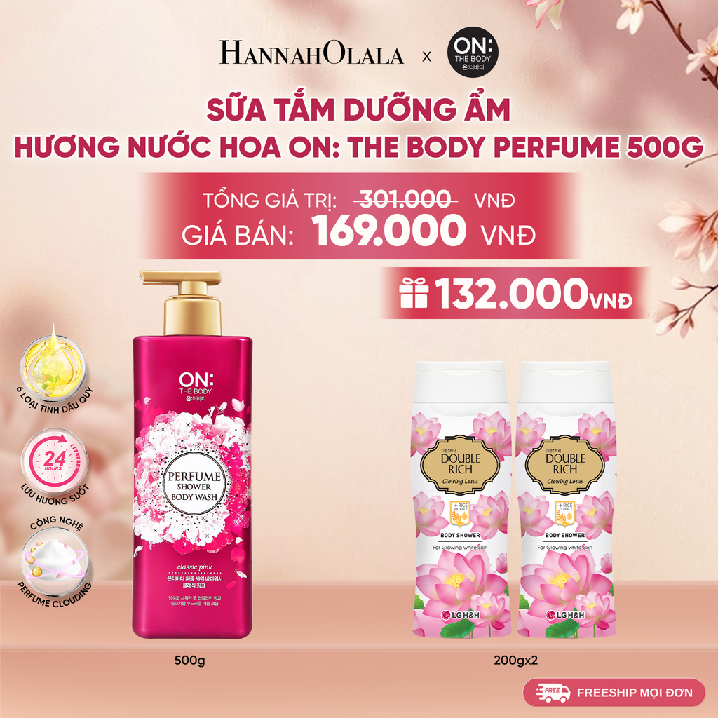  SỮA TẮM DƯỠNG ẨM HƯƠNG NƯỚC HOA ON: THE BODY PERFUME 500G - A1101 
