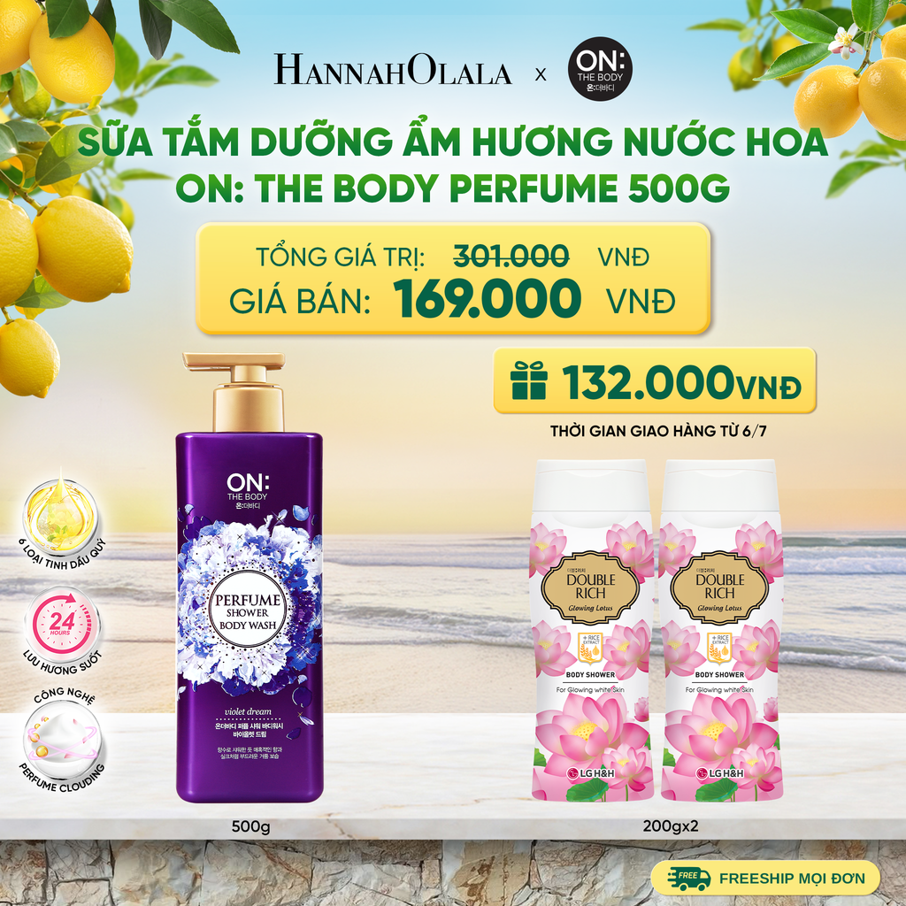  SỮA TẮM DƯỠNG ẨM HƯƠNG NƯỚC HOA ON: THE BODY PERFUME 500G - A738 