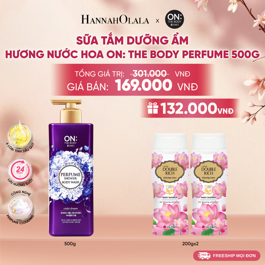  SỮA TẮM DƯỠNG ẨM HƯƠNG NƯỚC HOA ON: THE BODY PERFUME 500G - A1101 