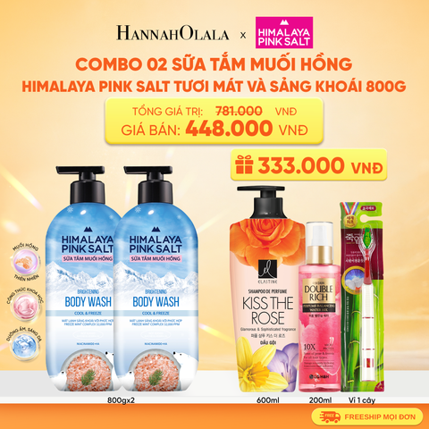  COMBO 02 SỮA TẮM MUỐI HỒNG HIMALAYA PINK SALT TƯƠI MÁT VÀ SẢNG KHOÁI 800G 