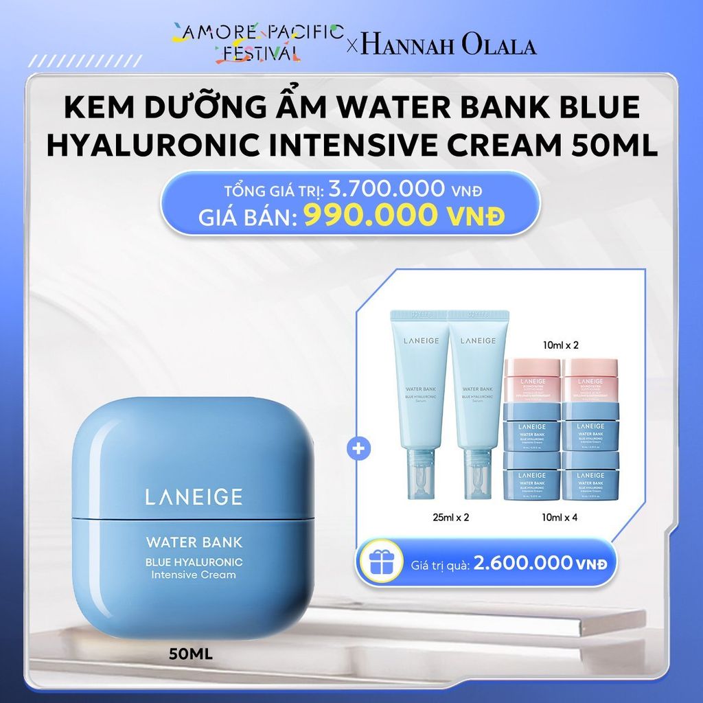  DEAL 8: KEM DƯỠNG ẨM WATER BANK BLUE HYALURONIC INTENSIVE CREAM 50ML 