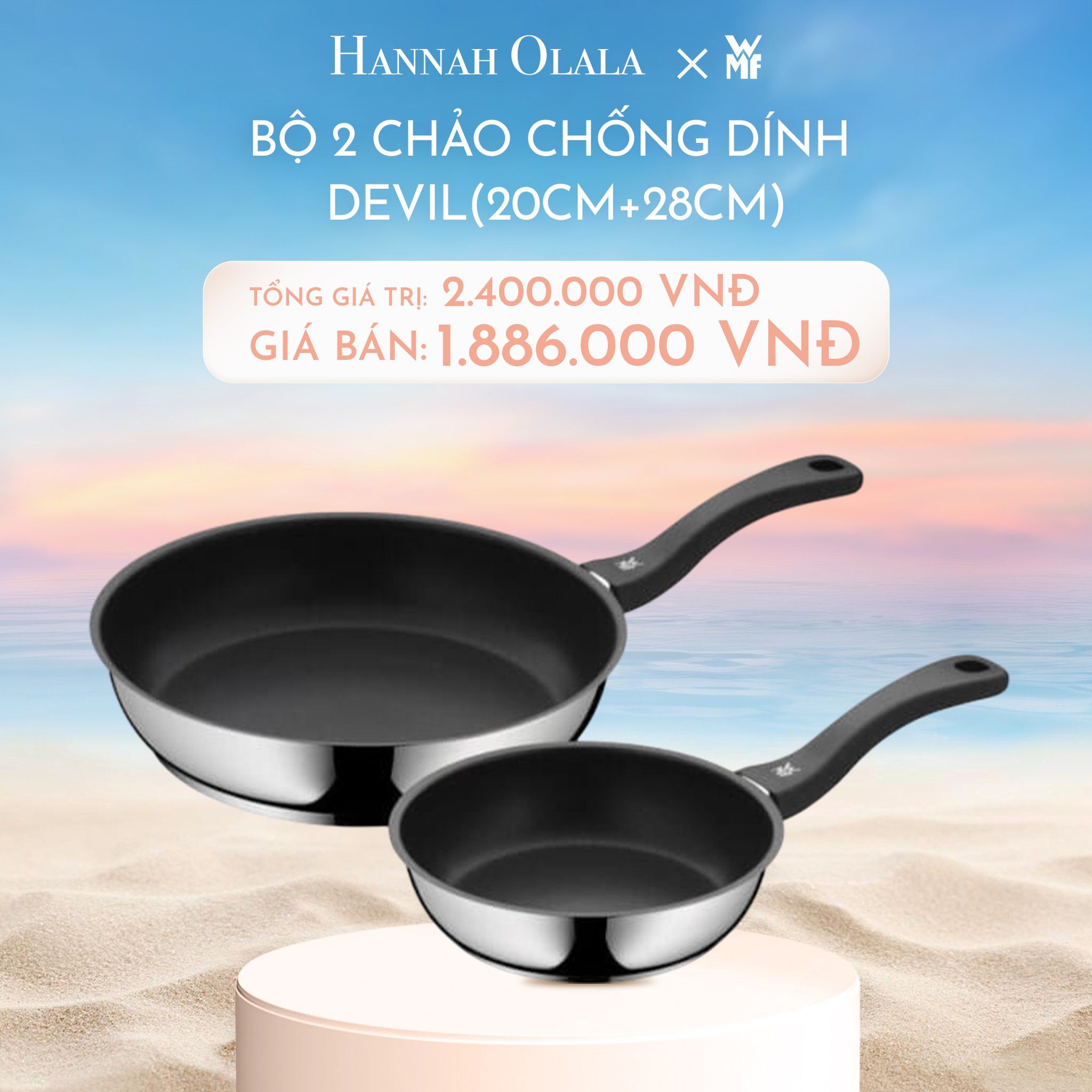  C777_DEAL 4: BỘ 2 CHẢO CHỐNG DÍNH DEVIL(20CM+28CM) 