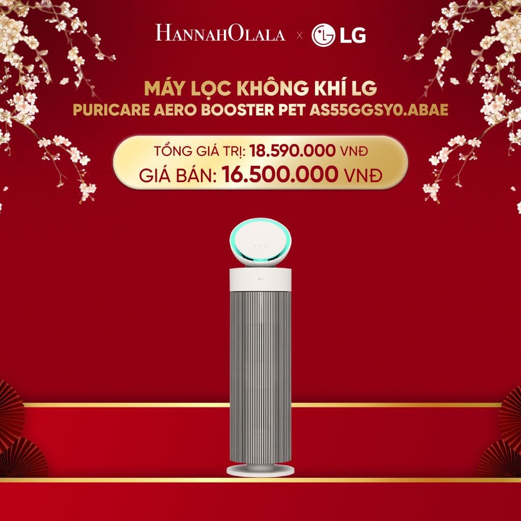  DEAL 3: MÁY LỌC KHÔNG KHÍ LG PURICARE AERO BOOSTER PET AS55GGSY0.ABAE 