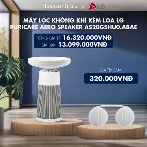  MÁY LỌC KHÔNG KHÍ KÈM LOA LG PURICARE AERO SPEAKER MÀU TRẮNG AS20GSHU0.ABAE - DEAL 2 