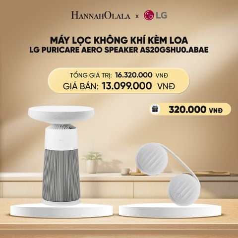  DEAL 2: MÁY LỌC KHÔNG KHÍ KÈM LOA LG PURICARE AERO SPEAKER MÀU TRẮNG AS20GSHU0.ABAE 