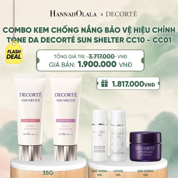  COMBO 02 KEM CHỐNG NẮNG BẢO VỆ DA DECORTÉ SUN SHELTER 