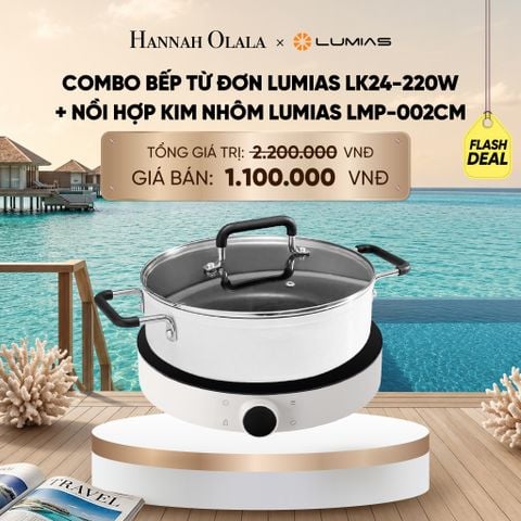  COMBO BẾP TỪ ĐƠN LUMIAS LK24-220W + NỒI HỢP KIM NHÔM LUMIAS LMP-002CM - DEAL 6_ D1761 