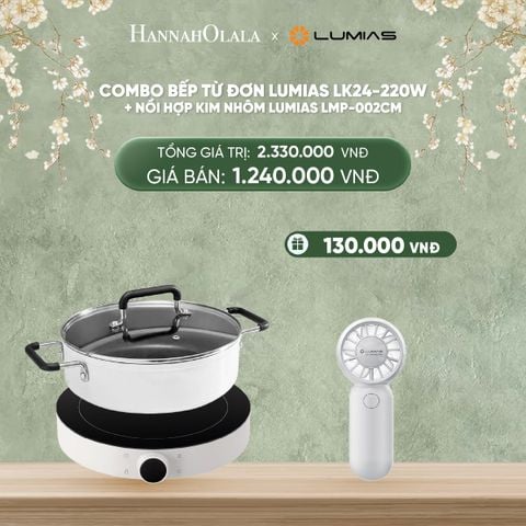  DEAL 28: COMBO BẾP TỪ ĐƠN LUMIAS LK24-220W + NỒI HỢP KIM NHÔM LUMIAS LMP-002CM 