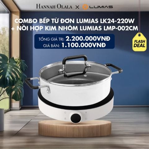  COMBO BẾP TỪ ĐƠN LUMIAS LK24-220W + NỒI HỢP KIM NHÔM LUMIAS LMP-002CM - DEAL 6 