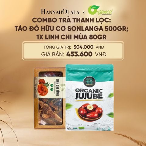  COMBO TRÀ THANH LỌC: TÁO ĐỎ HỮU CƠ SONLANGA 500GR; 1X LINH CHI MÙA 80GR - DEAL 6 - E116 