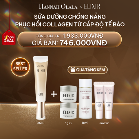  DEAL 11: [FLASHSALE] SỮA CHỐNG NẮNG PHỤC HỒI COLLAGEN TỪ CẤP ĐỘ TẾ BÀO ELIXIR DAY CARE REVOLUTION SPF50+ 35ML 