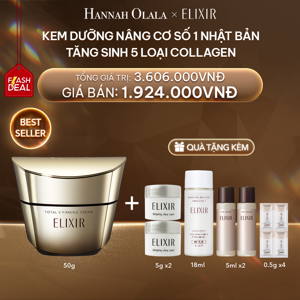  DEAL 1: [FLASHSALE] KEM DƯỠNG CẢI THIỆN CHẢY XỆ NGĂN NGỪA LÃO HÓA ELIXIR TOTAL V FIRMING CREAM 50G 