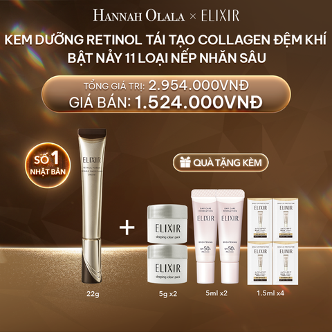  DEAL 5: KEM DƯỠNG DA CẢI THIỆN 11 LOẠI NẾP NHĂN SÂU ELIXIR RETINOL POWER WRINKLE SMOOTHING CREAM 22G ( PHIÊN BẢN CẢI TIẾN MỚI) 