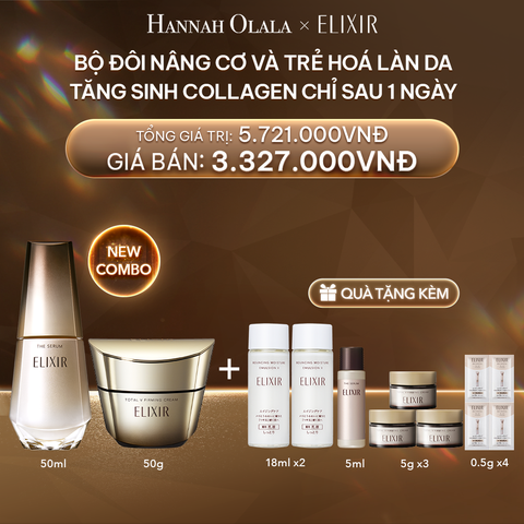  DEAL 8: COMBO SERUM KÍCH HOẠT TRẺ HÓA LÀN DA EIS THE SERUM AA 50ML & KEM DƯỠNG CẢI THIỆN CHẢY XỆ NGĂN NGỪA LÃO HÓA ELIXIR TOTAL V FIRMING CREAM 50G 
