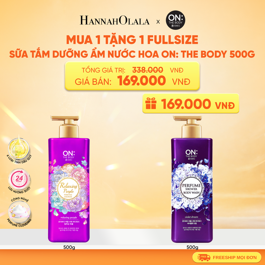  SỮA TẮM DƯỠNG ẨM HƯƠNG NƯỚC HOA ON: THE BODY PERFUME 500G 