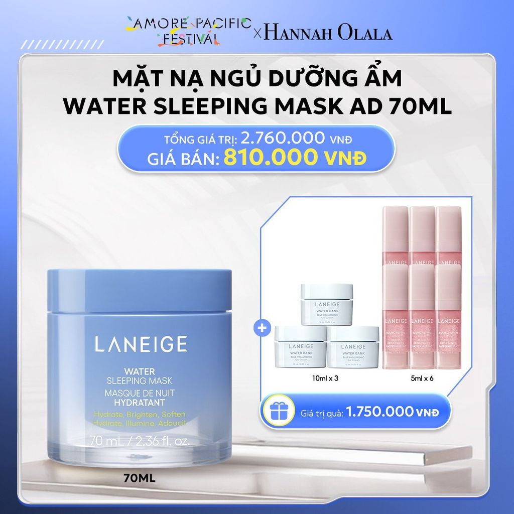  DEAL 13: [PHIÊN BẢN CẢI TIẾN]MẶT NẠ NGỦ DƯỠNG ẨM LANEIGE WATER SLEEPING MASK AD 70ML 