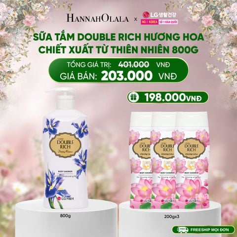  DEAL 3: SỮA TẮM DOUBLE RICH HƯƠNG HOA CHIẾT XUẤT TỪ THIÊN NHIÊN 800ML 