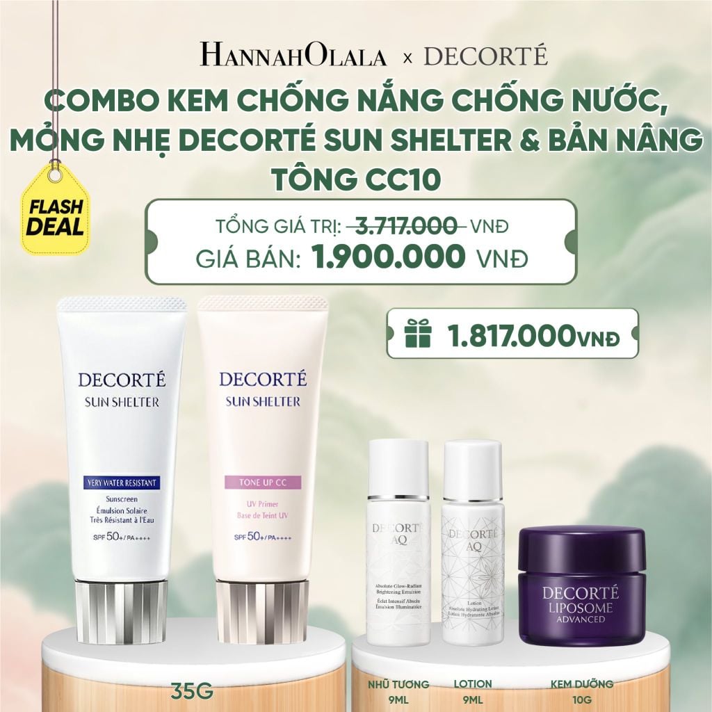  COMBO 02 KEM CHỐNG NẮNG BẢO VỆ DA DECORTÉ SUN SHELTER - A490 