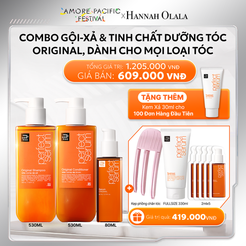  DEAL 2: COMBO GỘI XẢ 530ML VÀ TINH CHẤT 80ML MISE EN SCENE PERFECT SERUM ORIGINAL DƯỠNG TÓC MỀM MƯỢT, HỖ TRỢ PHỤC HỒI TÓC HƯ TỔN 
