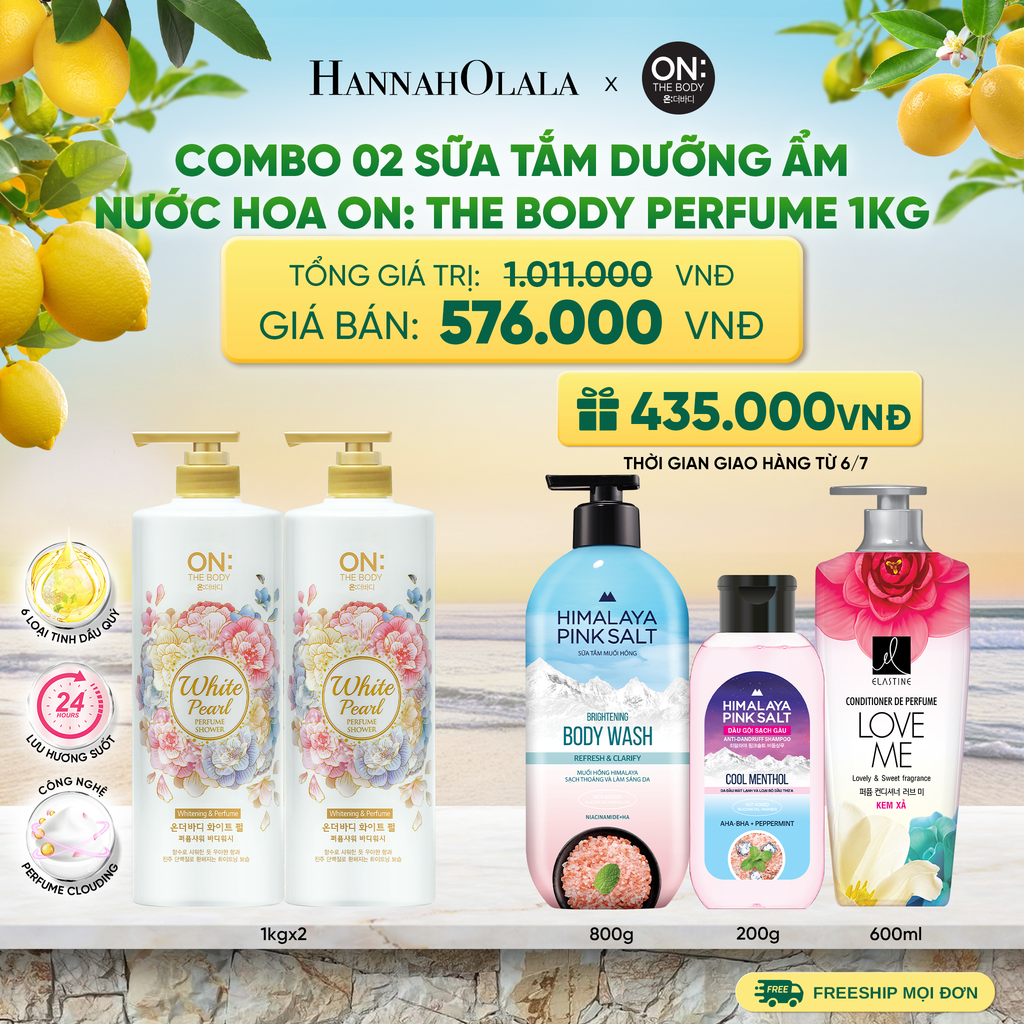  COMBO 2 SỮA TẮM DƯỠNG ẨM HƯƠNG NƯỚC HOA ON: THE BODY PERFUME 1KG - A746 