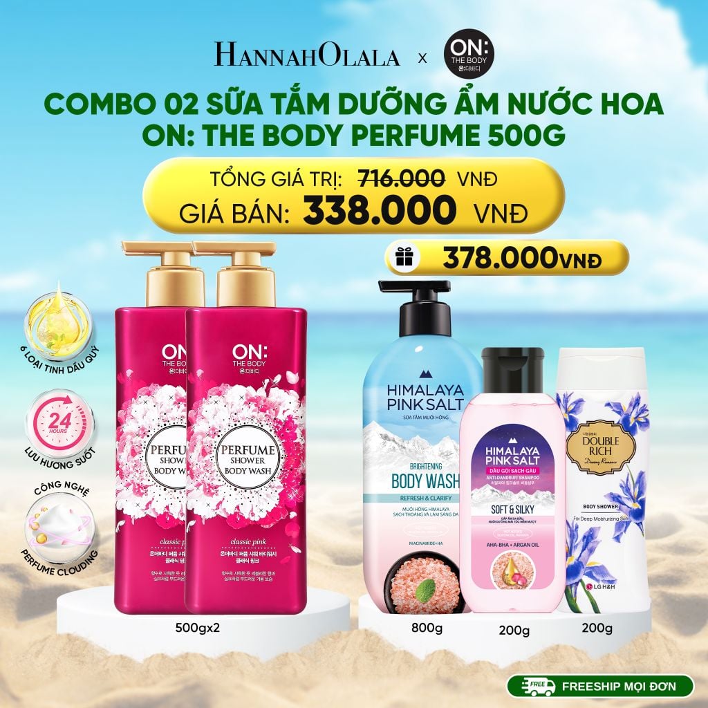  DEAL 03: COMBO 02 SỮA TẮM DƯỠNG ẨM HƯƠNG NƯỚC HOA ON: THE BODY PERFUME 500G 