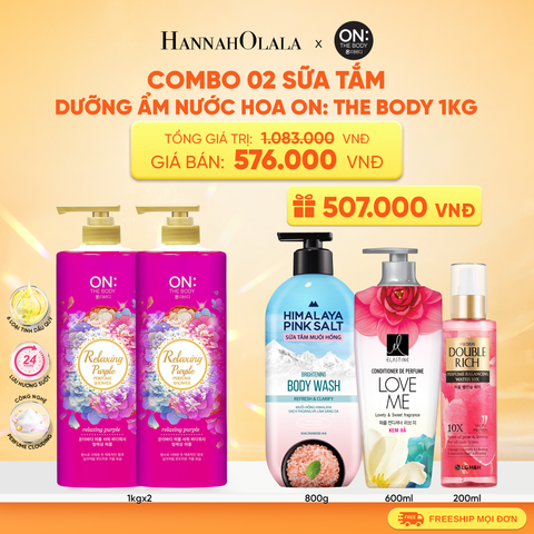  COMBO 2 SỮA TẮM DƯỠNG ẨM HƯƠNG NƯỚC HOA ON: THE BODY PERFUME 1KG 
