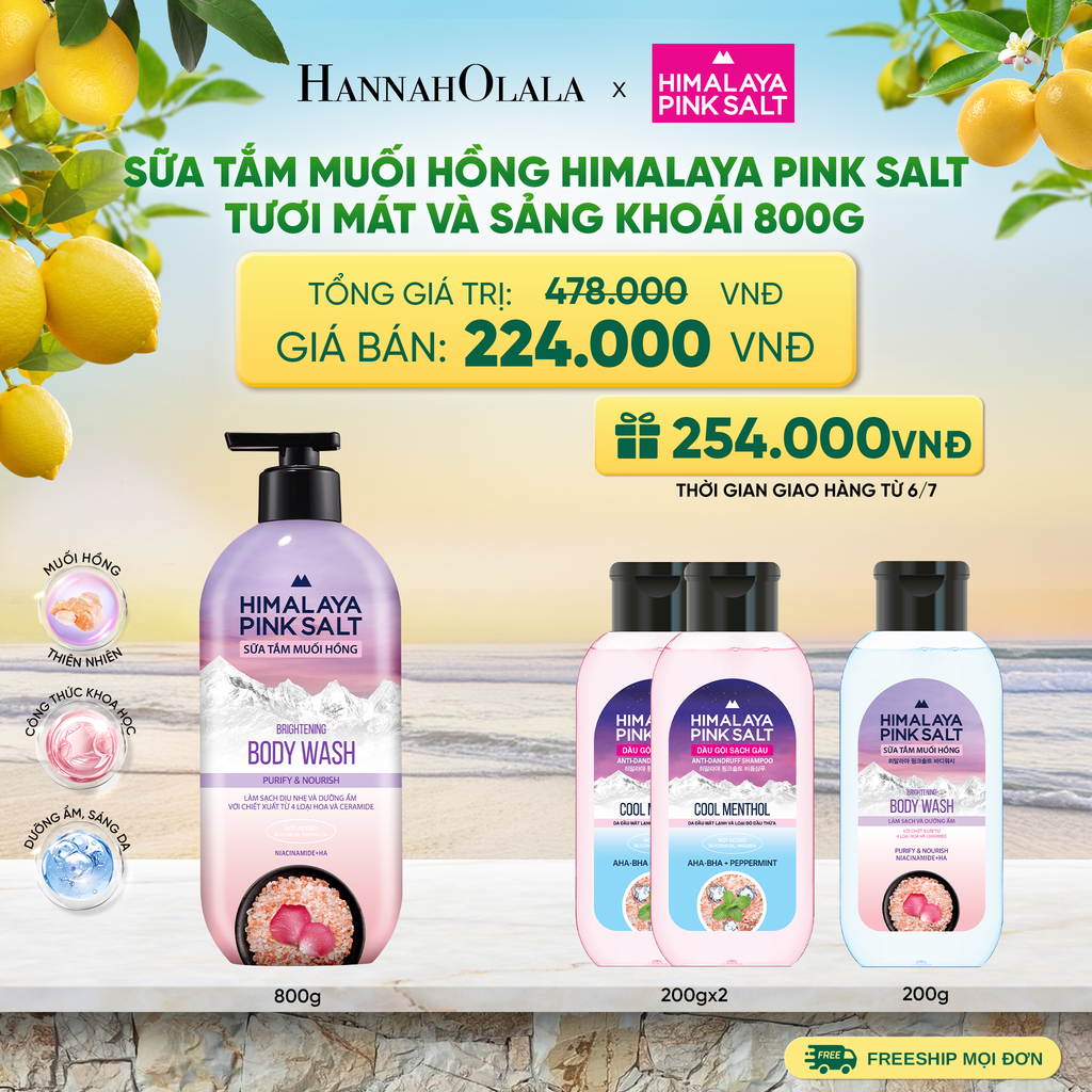  SỮA TẮM MUỐI HỒNG HIMALAYA PINK SALT TƯƠI MÁT VÀ SẢNG KHOÁI 800G - A726 