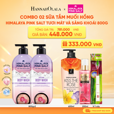  COMBO 02 SỮA TẮM MUỐI HỒNG HIMALAYA PINK SALT TƯƠI MÁT VÀ SẢNG KHOÁI 800G 