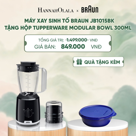  MÁY XAY SINH TỐ BRAUN JB1015BK (TẶNG HỘP ĐỰNG THỰC PHẨM TUPPERWARE TRỮ KHÔ VÀ MÁT MODULAR BOWL 300ML) - DEAL 5 - A2026 