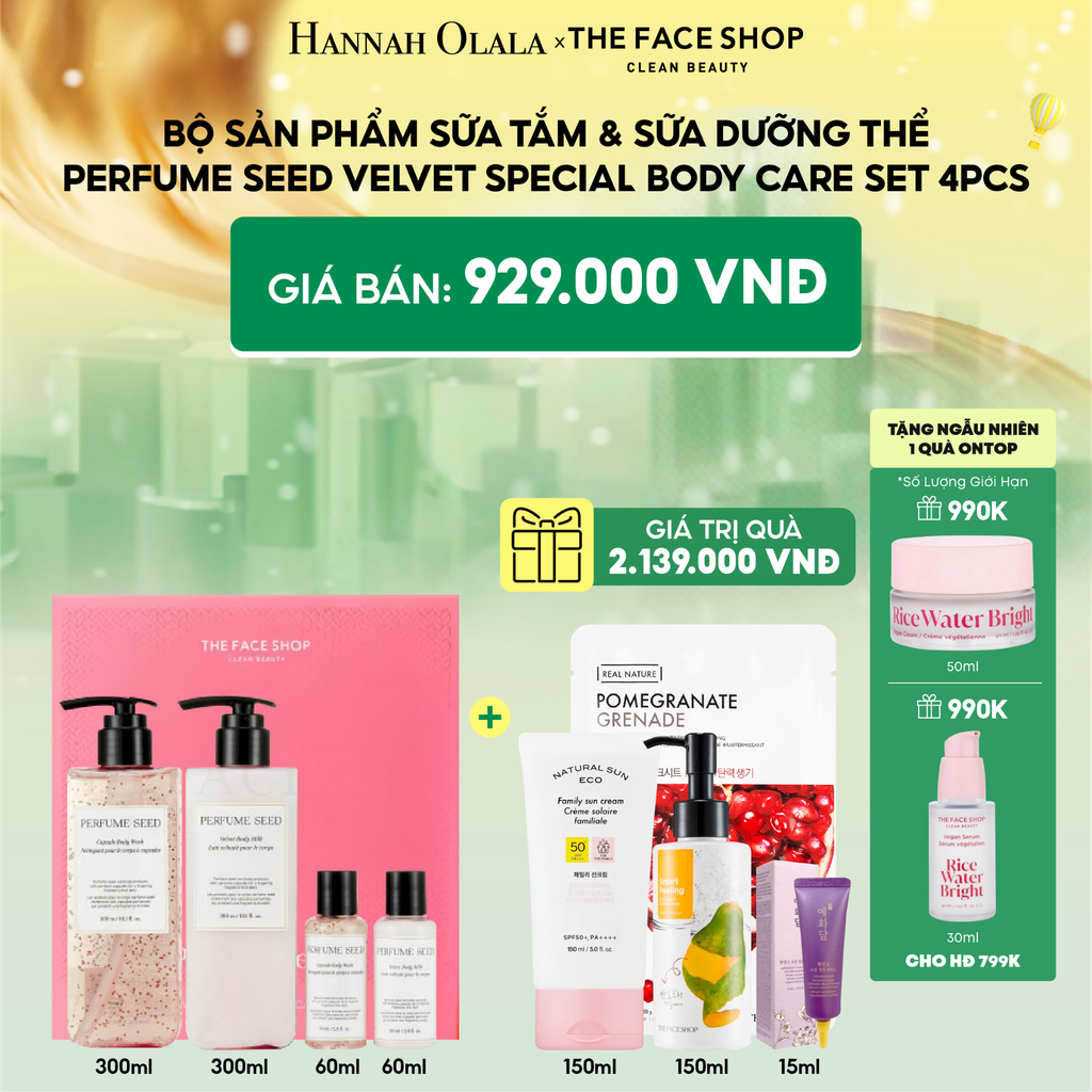  E120_DEAL 6: BỘ SẢN PHẨM SỮA TẮM & SỮA DƯỠNG THỂ PERFUME SEED VELVET SPECIAL BODY CARE SET 4PCS 
