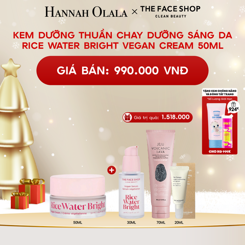  A265_DEAL 9: KEM DƯỠNG THUẦN CHAY DƯỠNG SÁNG DA RICE WATER BRIGHT VEGAN CREAM 50ML 