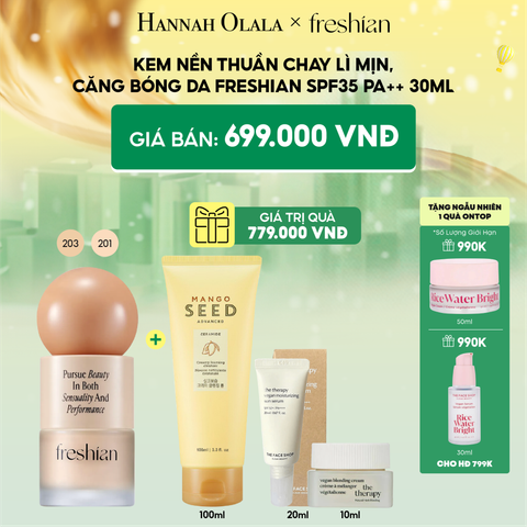  E80_DEAL 2: KEM NỀN THUẦN CHAY LÌ MỊN, CĂNG BÓNG DA FRESHIAN SPF35 PA++ 30ML 