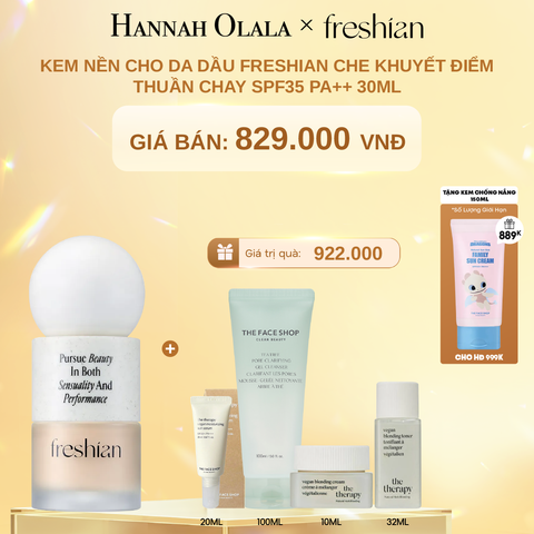  DEAL 1: KEM NỀN CHO DA DẦU FRESHIAN CHE KHUYẾT ĐIỂM THUẦN CHAY SPF35 PA++ 30ML 