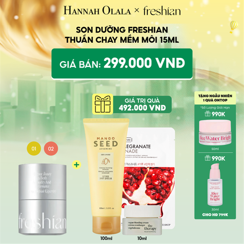  E82_DEAL 3: SON DƯỠNG FRESHIAN THUẦN CHAY MỀM MÔI 15ML 