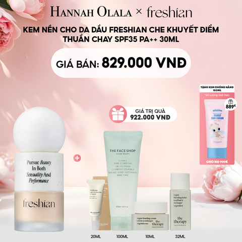  E993: DEAL 1: KEM NỀN CHO DA DẦU FRESHIAN CHE KHUYẾT ĐIỂM THUẦN CHAY SPF35 PA++ 30ML 