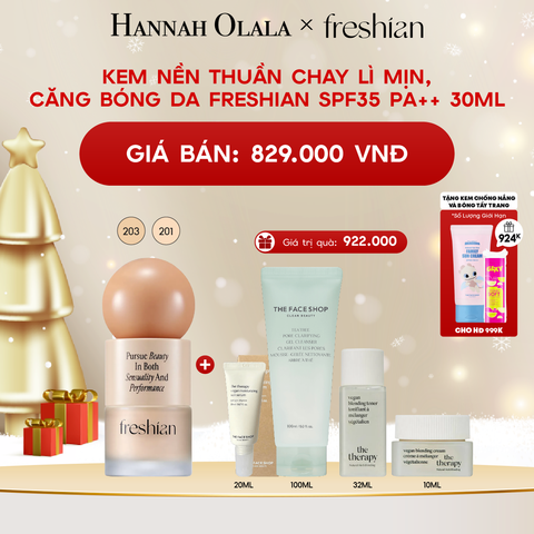  A857_DEAL 2: KEM NỀN THUẦN CHAY LÌ MỊN, CĂNG BÓNG DA FRESHIAN SPF35 PA++ 30ML 
