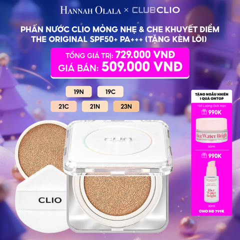  E35_DEAL 2: PHẤN NƯỚC CLIO MỎNG NHẸ & CHE KHUYẾT ĐIỂM THE ORIGINAL SPF50+ PA+++ (TẶNG KÈM LÕI) 