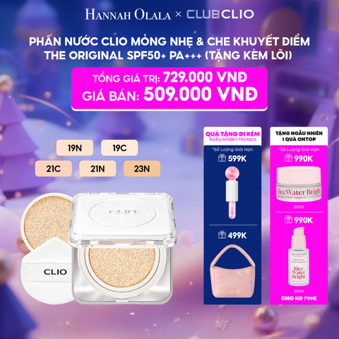  E35_DEAL 2: PHẤN NƯỚC CLIO MỎNG NHẸ & CHE KHUYẾT ĐIỂM THE ORIGINAL SPF50+ PA+++ (TẶNG KÈM LÕI) 