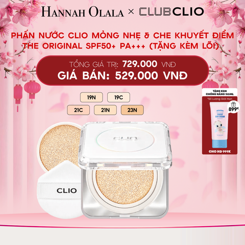  DEAL 2: PHẤN NƯỚC CLIO MỎNG NHẸ & CHE KHUYẾT ĐIỂM THE ORIGINAL SPF50+ PA+++ (TẶNG KÈM LÕI) 