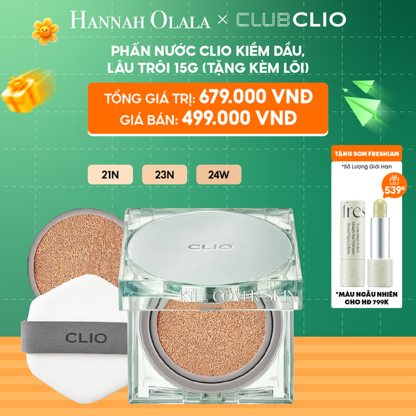  C51_DEAL 4: PHẤN NƯỚC CLIO KIỀM DẦU, LÂU TRÔI 15G (TẶNG KÈM LÕI) 