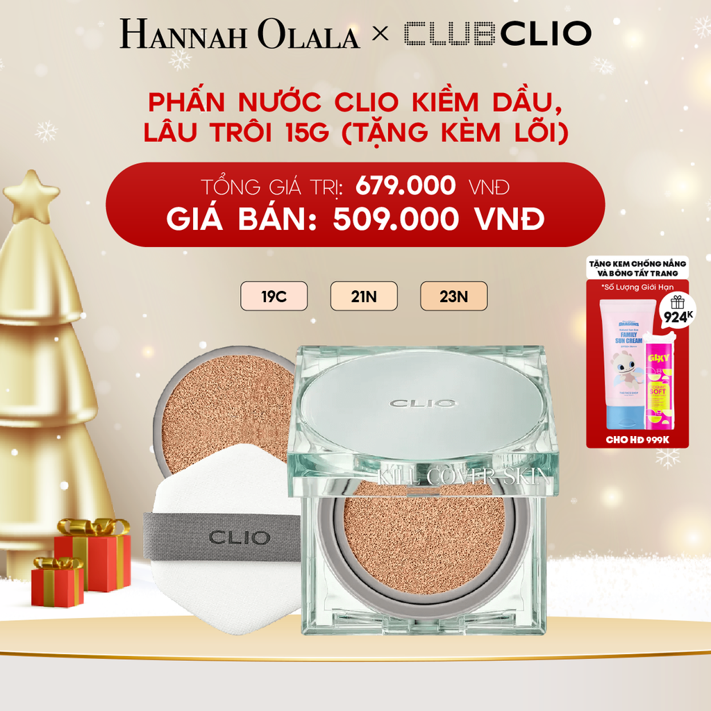  A821_DEAL 4: PHẤN NƯỚC CLIO KIỀM DẦU, LÂU TRÔI 15G (TẶNG KÈM LÕI) 