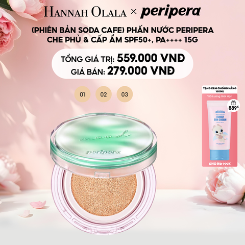  E715: DEAL 1: (PHIÊN BẢN SODA CAFE) PHẤN NƯỚC PERIPERA CHE PHỦ & CẤP ẨM MOOD FIT COVER CUSHION 15G 