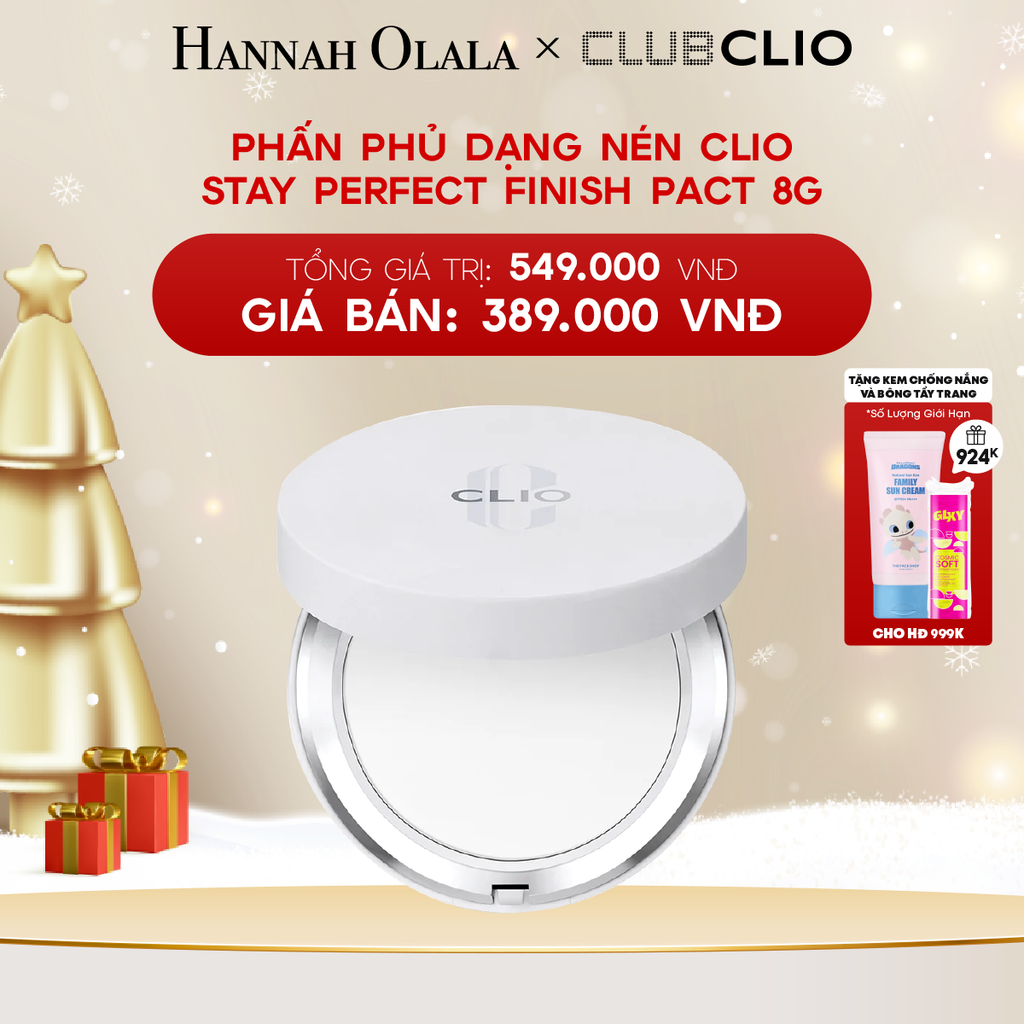  A824_DEAL 5: PHẤN PHỦ DẠNG NÉN CLIO STAY PERFECT FINISH PACT 8G 